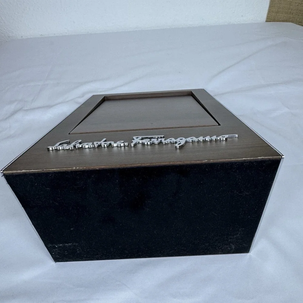 Salvatore Ferragamo Store Display Mirror For Sunglasses Dark Wood Spinning‎